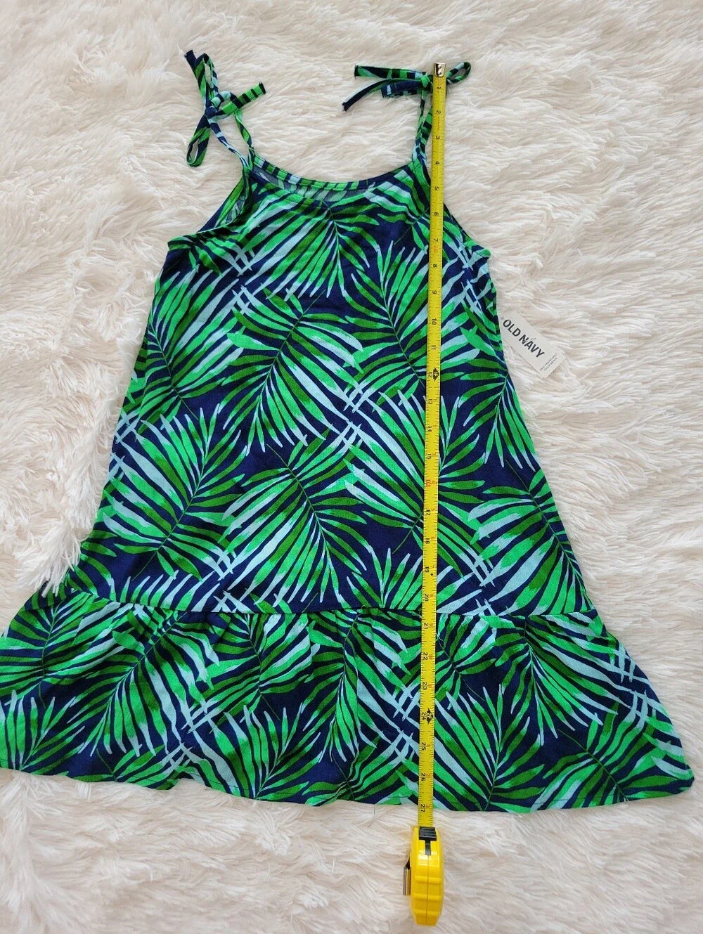Old Navy NWT Tropical Sundress Green Blue Spaghetti Straps Girls Size S 6-7